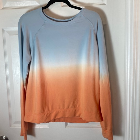 Sanctuary Ombre Raglan Sweatshirt Orange Blue Size Medium - Picture 3 of 7